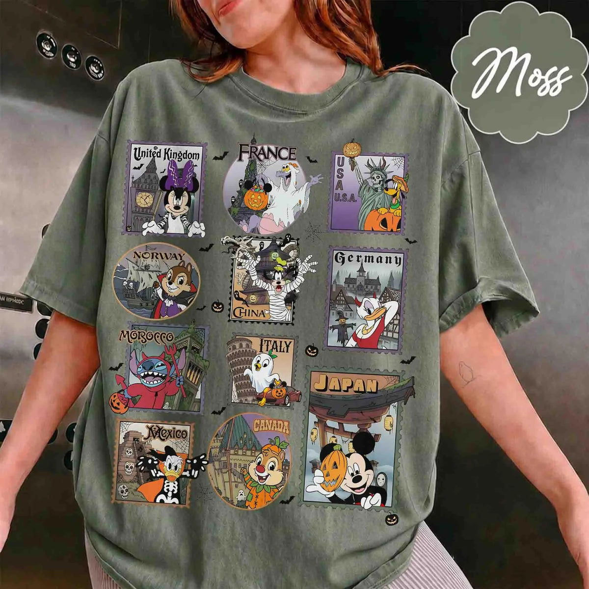 Disney Epcot Center World Stamps Halloween shirt