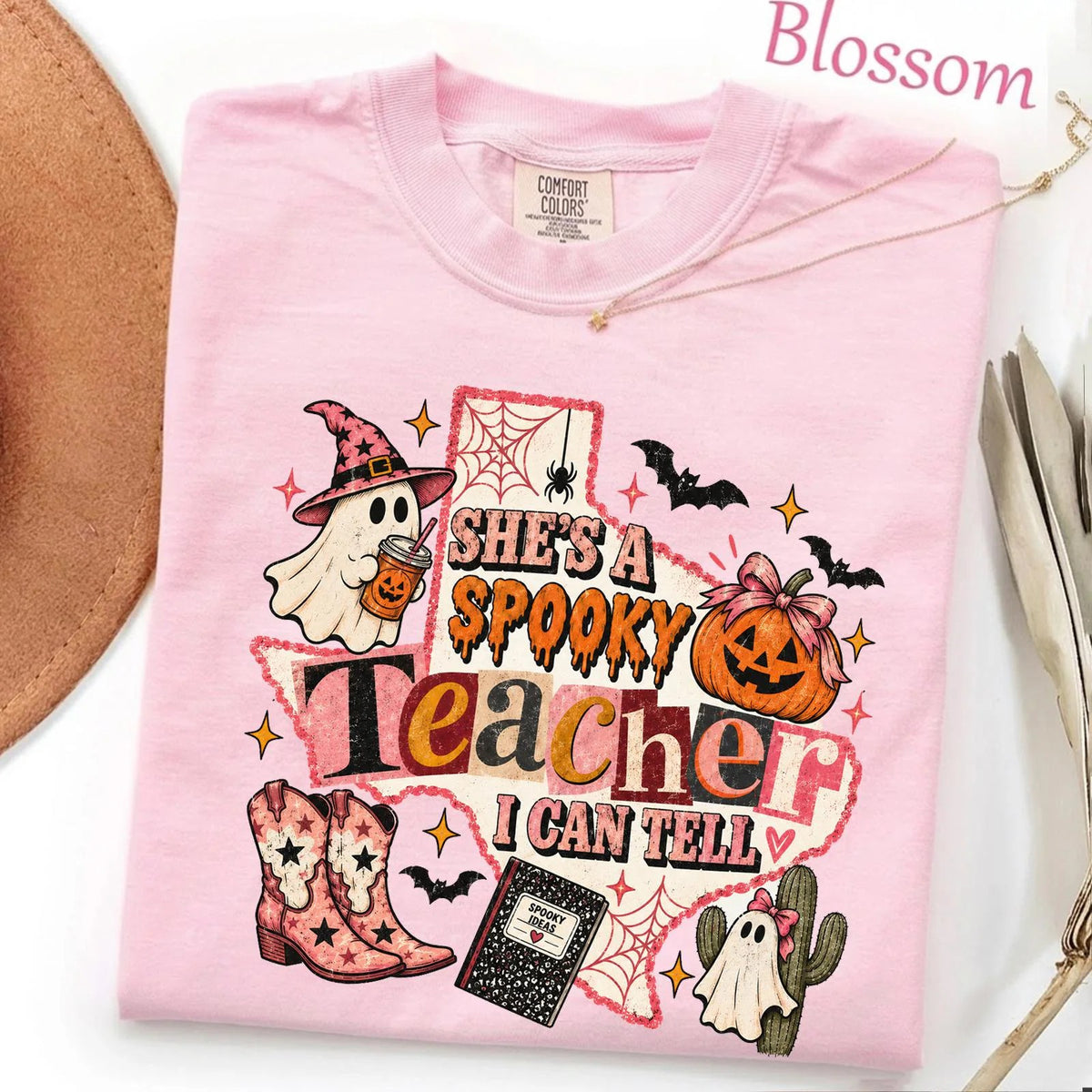 She's A Spooky Teacher I Can Tell Comfort color T-Shirt