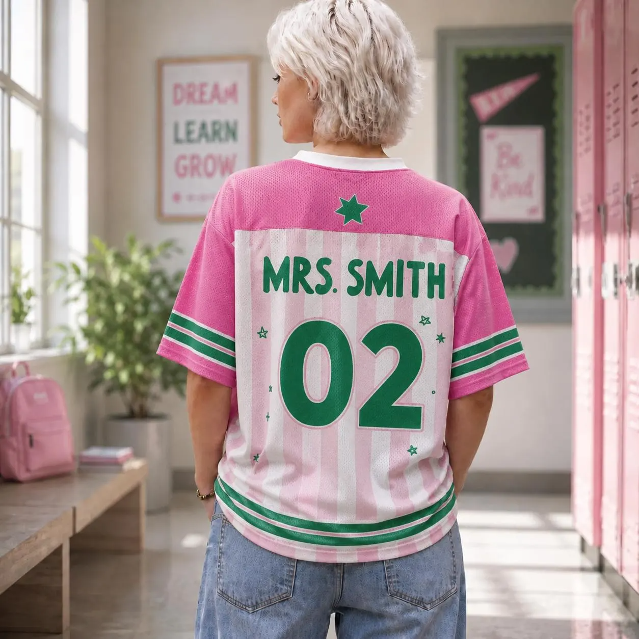 Personalized Grade And Name Teacher Mesh Jersey