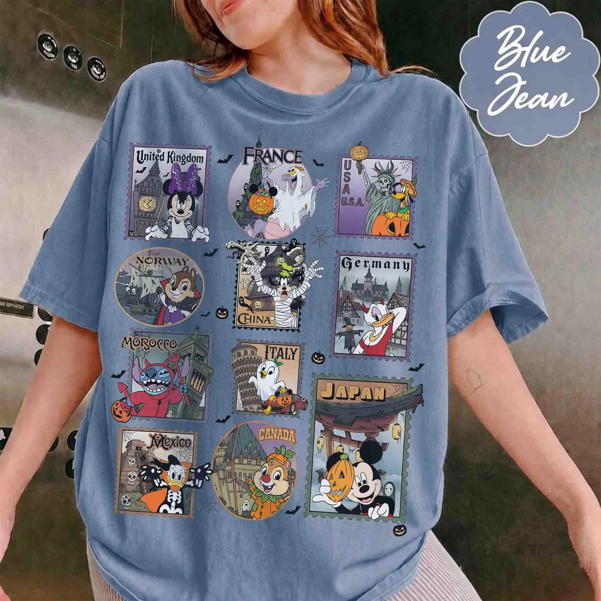 Disney Epcot Center World Stamps Halloween shirt