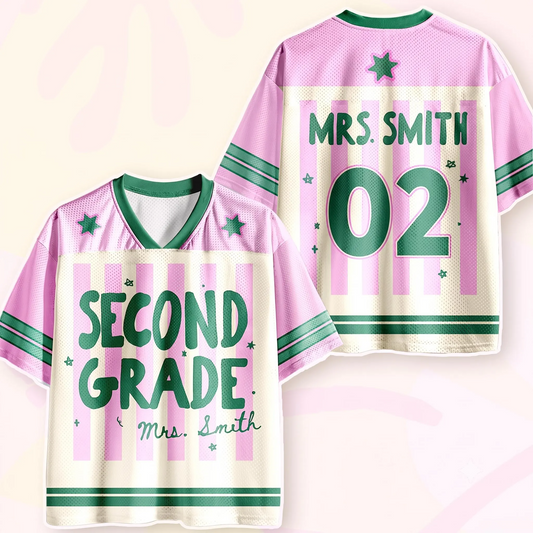Personalized Grade And Name Teacher Mesh Jersey