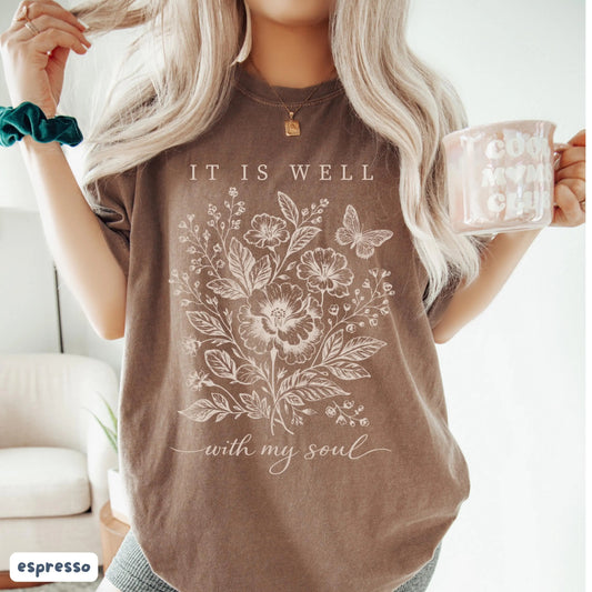It Is Well With My Soul Floral Shirt