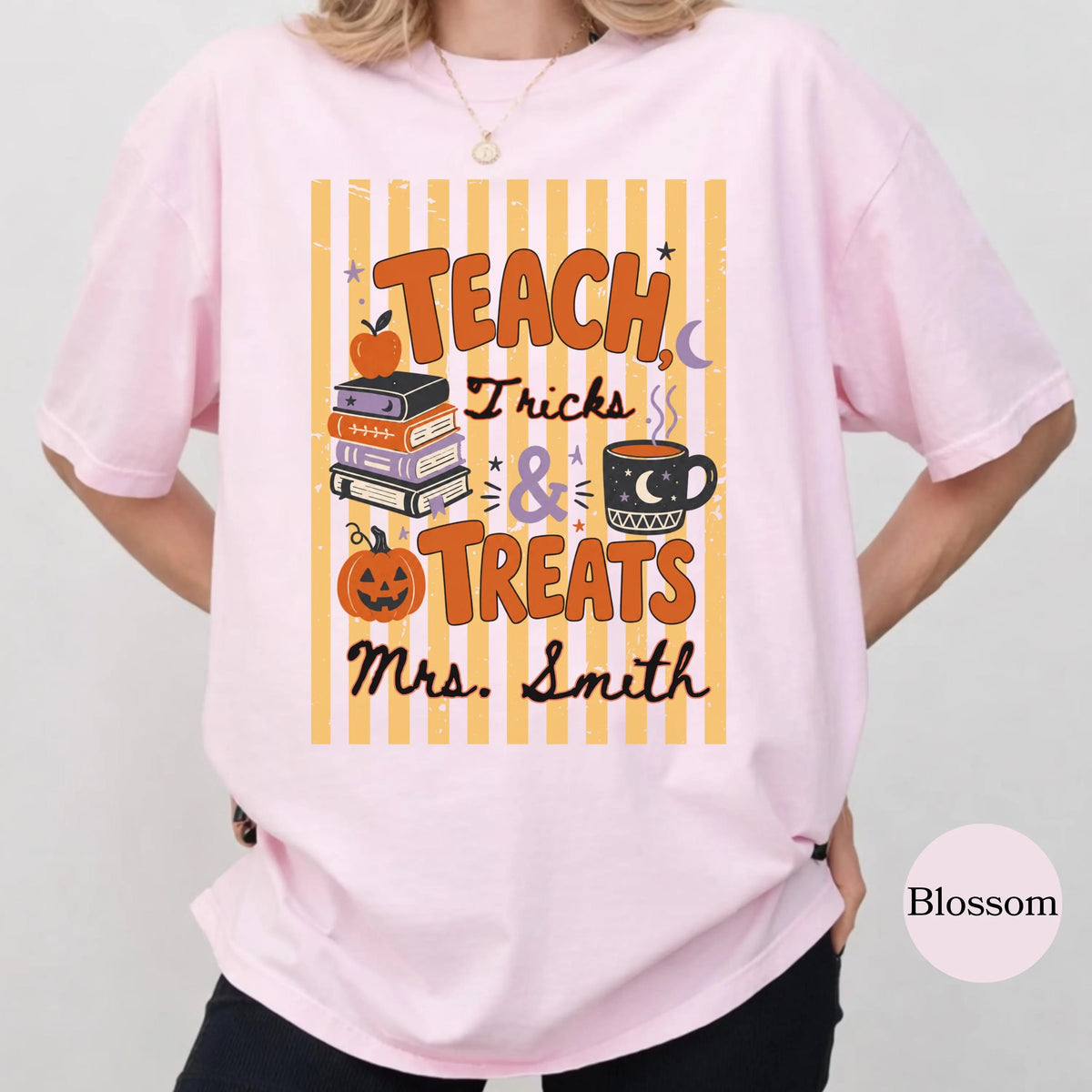 Custom Teacher Trick or Treats Comfort color T-Shirt