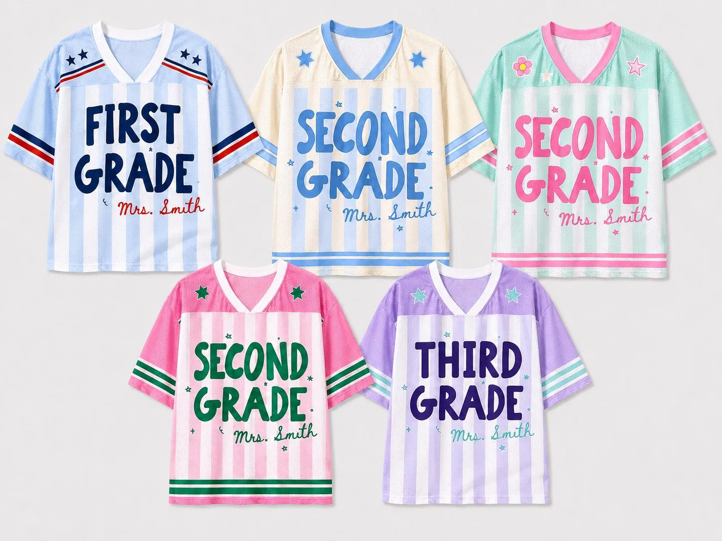 Personalized Grade And Name Teacher Mesh Jersey