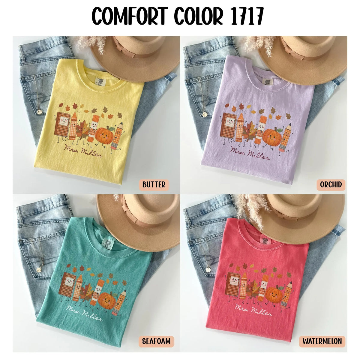 Custom Name Teacher Halloween Comfort color T-Shirt