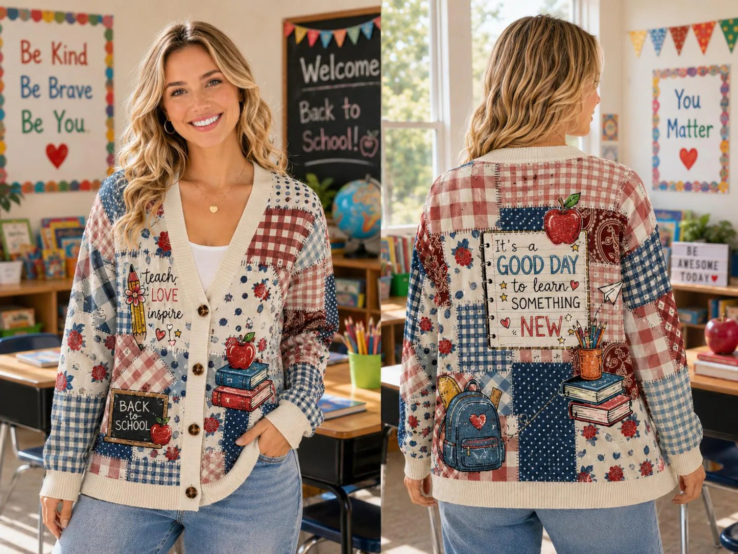 Personalized Teacher Cardigan Sweater -It's a good day to learn something new