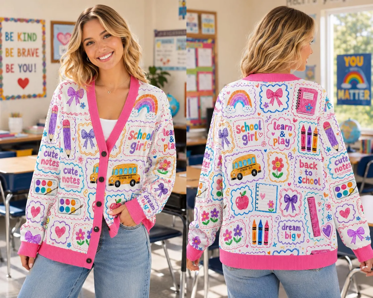 Personalized Teacher Cardigan Sweater