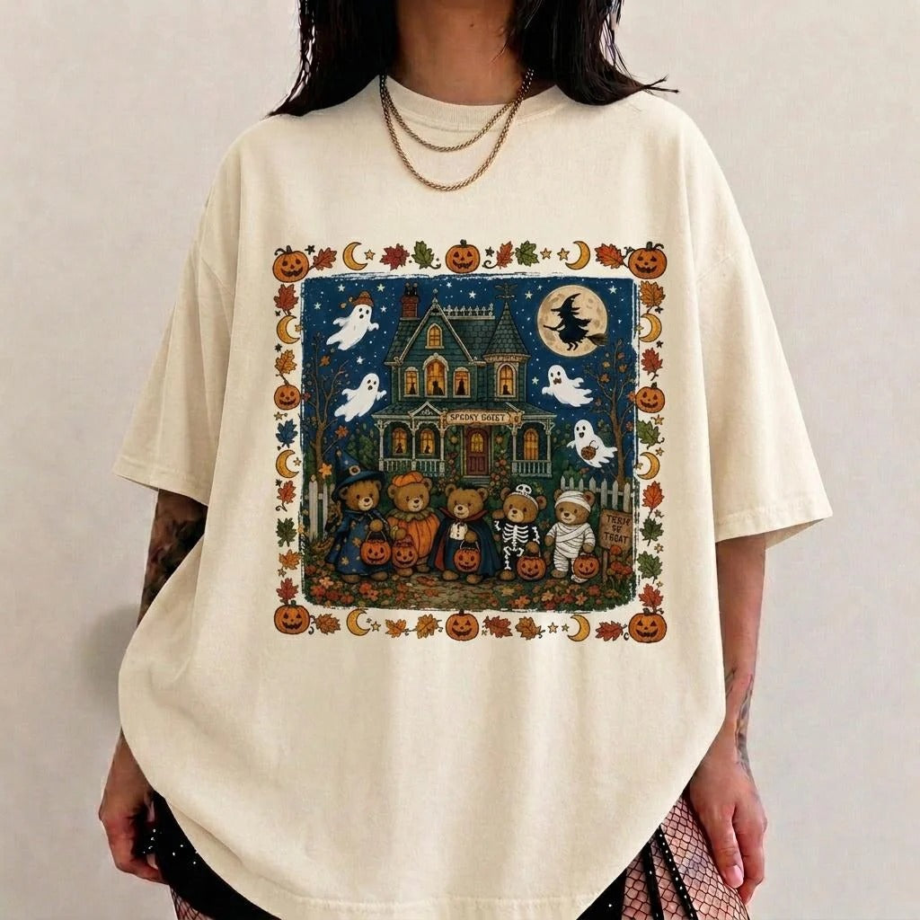 Vintage Spooky Bears Halloween Shirt
