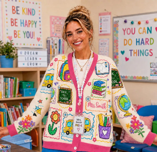 Personalized teacher Cardigan Sweater-It's a good day for learning