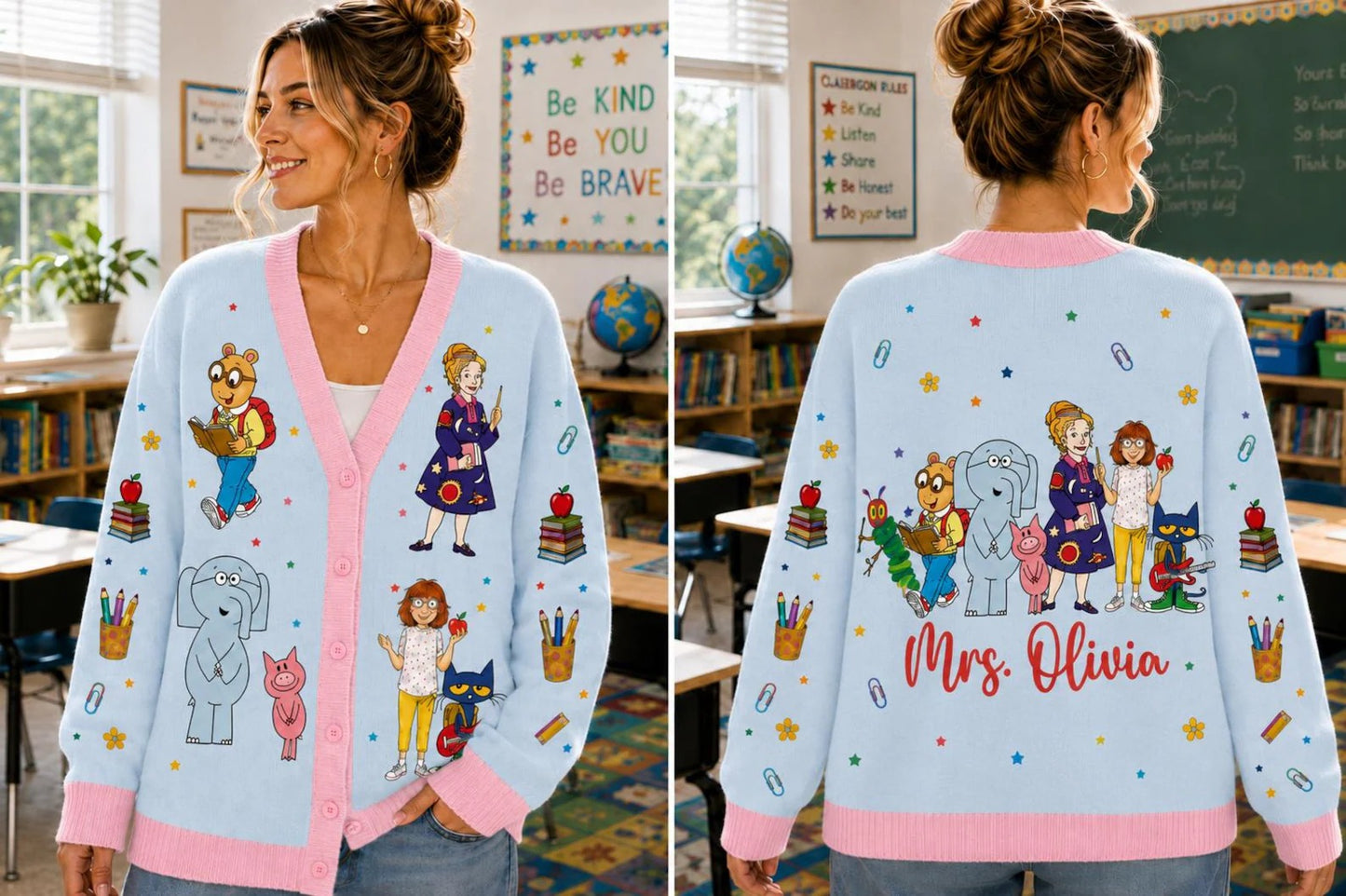 Personalized Teacher Cardigan Sweater-I Still Read Children’s Books