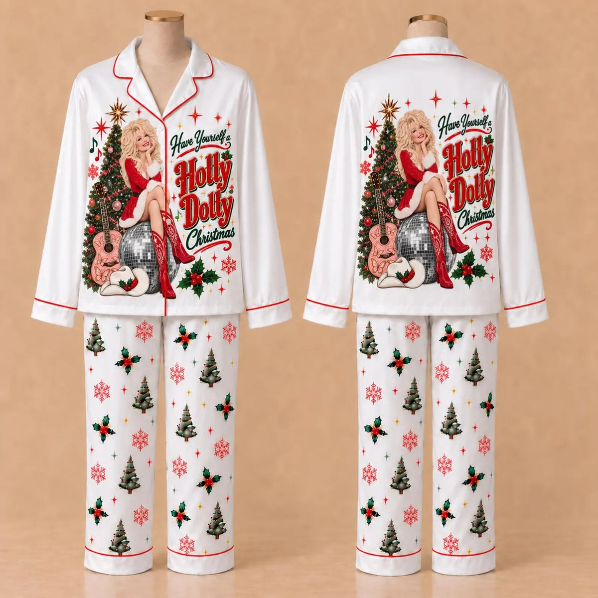 Holly Dolly Christmas Pajama Set