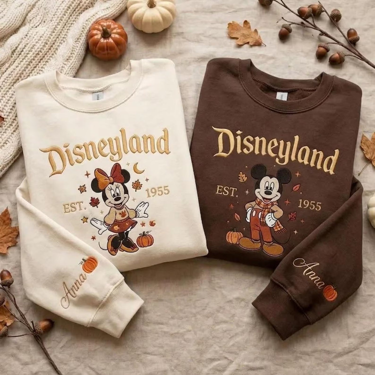 Personalized Disneyland Mouse Pumpkin Embroidered Sweatshirt