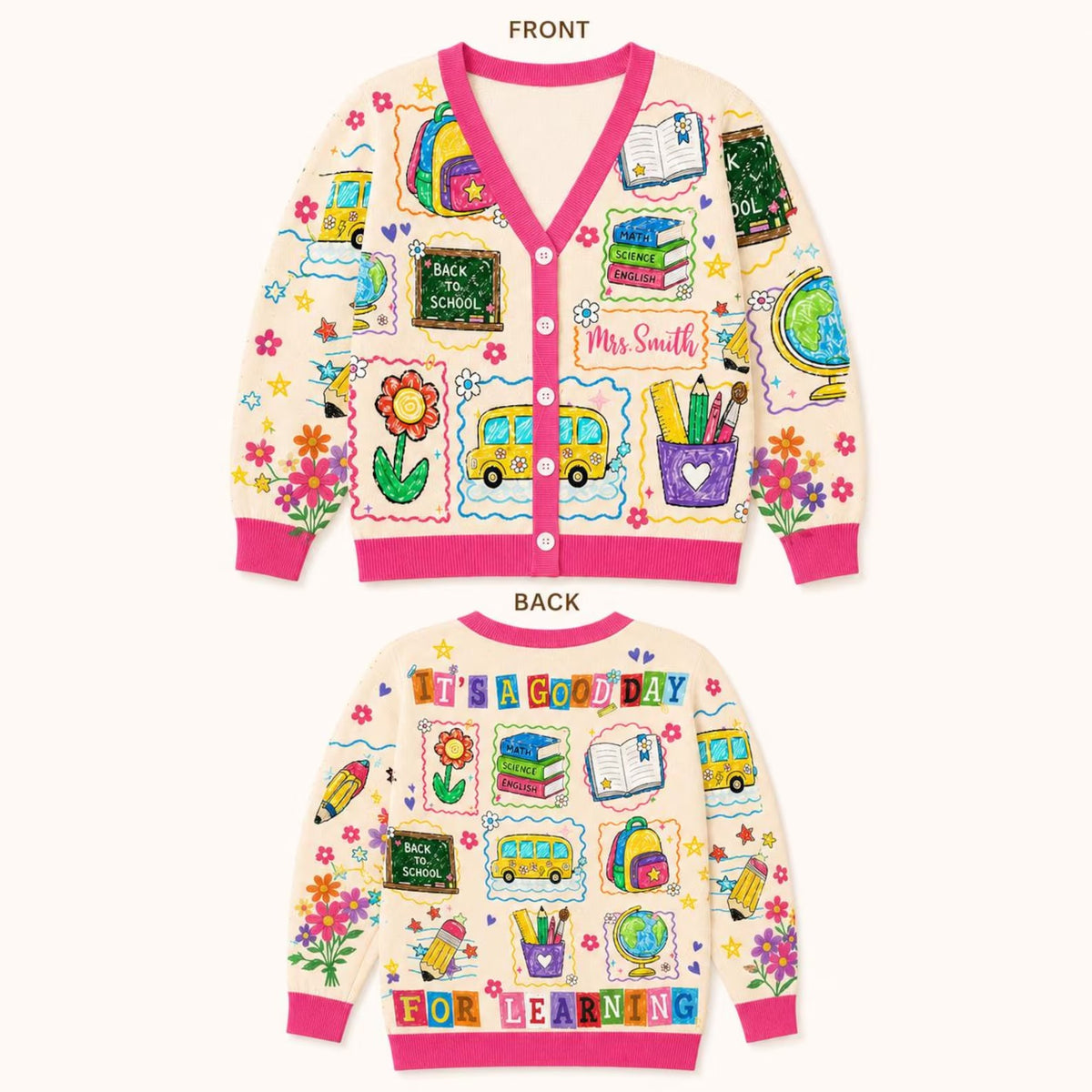 Personalized teacher Cardigan Sweater-It's a good day for learning