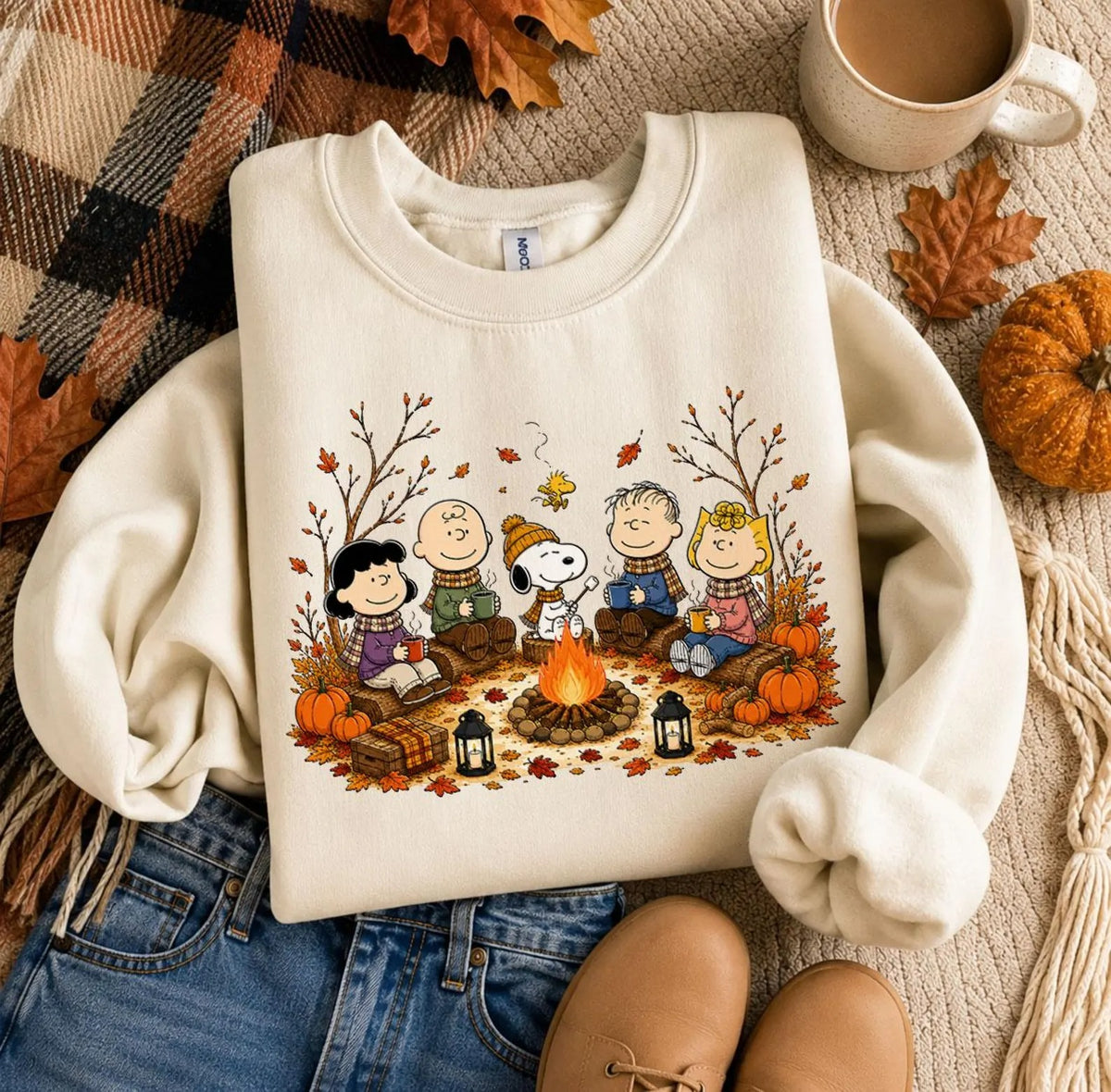 Fall Cartoon Dog Friends Sweatshirt