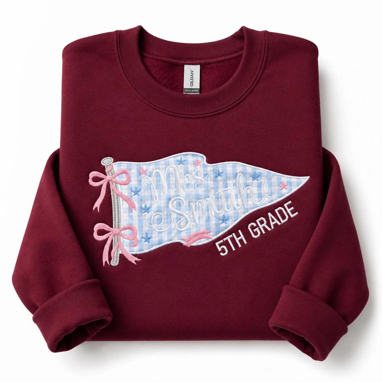 Custom Pennant Teacher Embroidered Sweatshirt