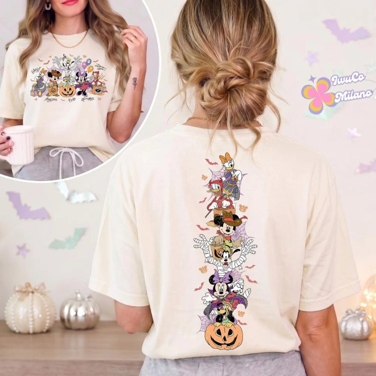 Two-sided Mickey and Friends Signature Disney Halloween Shirt