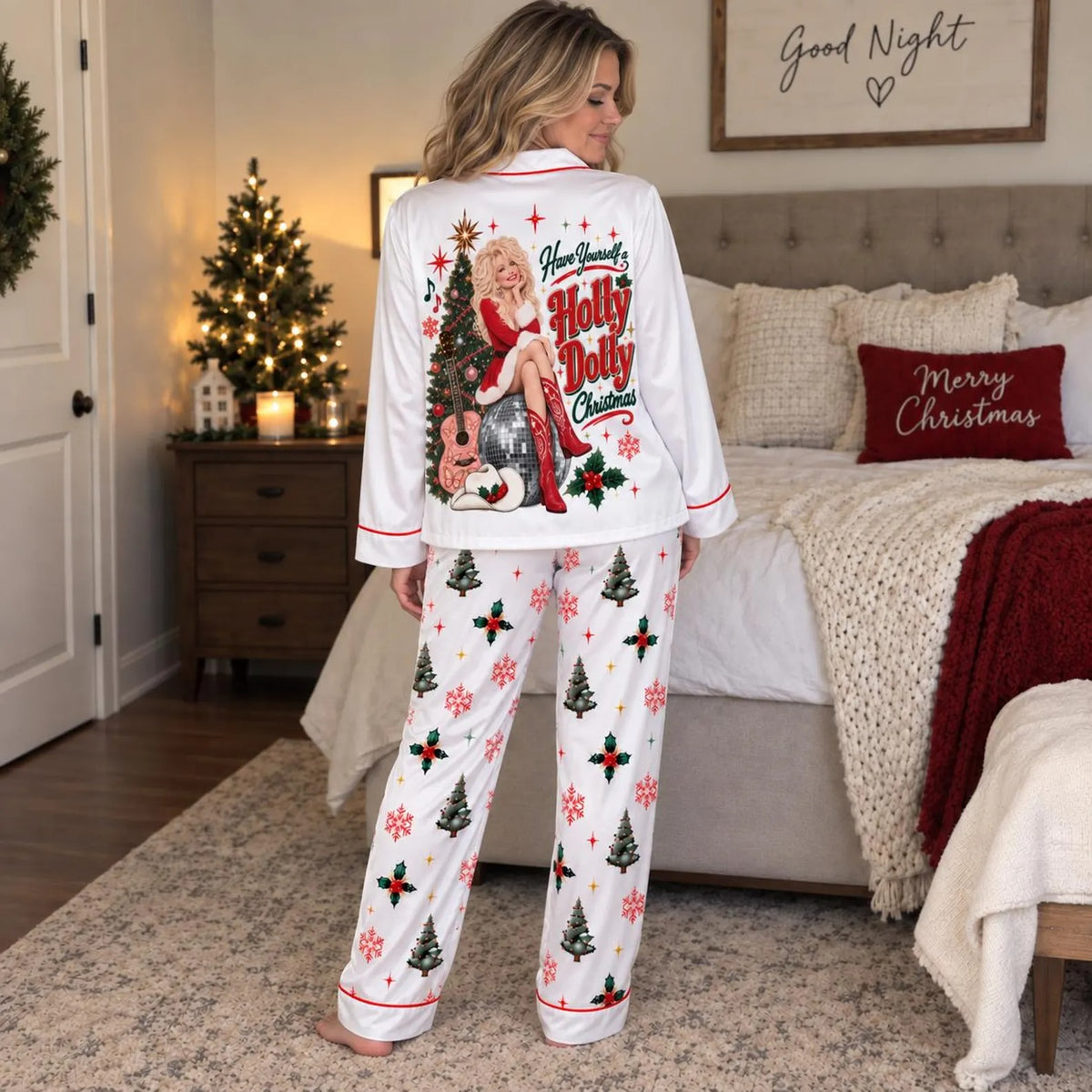 Holly Dolly Christmas Pajama Set