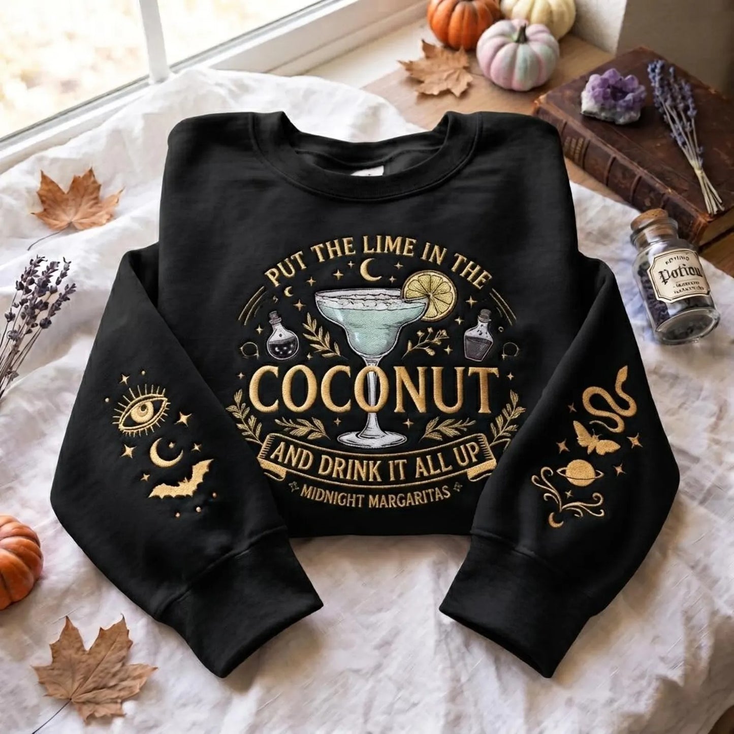 Halloween Put The Lime In The Coconut Embroidered Sweatshirt