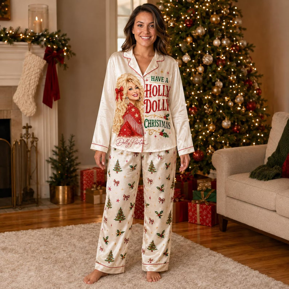 Have a Holly Dolly Red Pajama Set