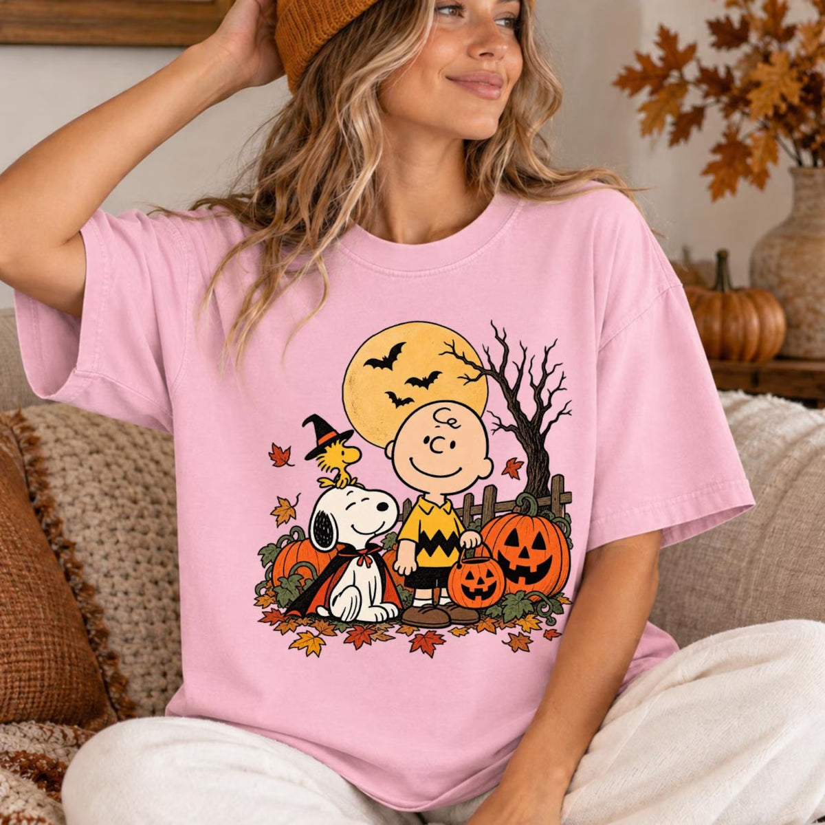 Retro Cartoon Dog & Kid Halloween Shirt