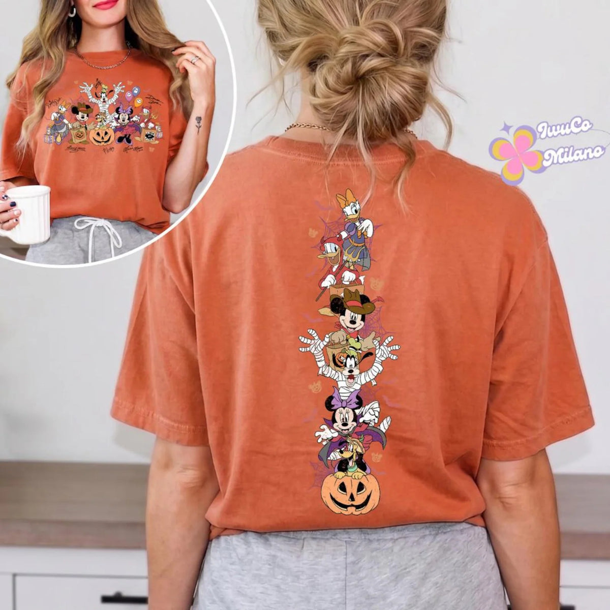 Two-sided Mickey and Friends Signature Disney Halloween Shirt