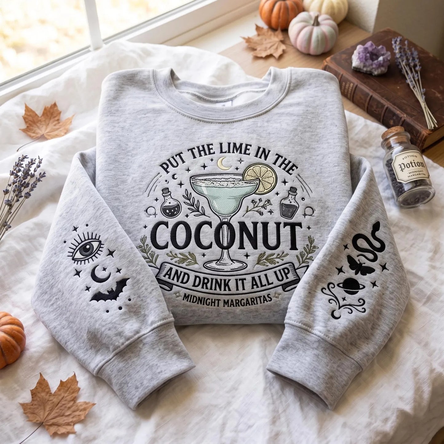 Halloween Put The Lime In The Coconut Embroidered Sweatshirt