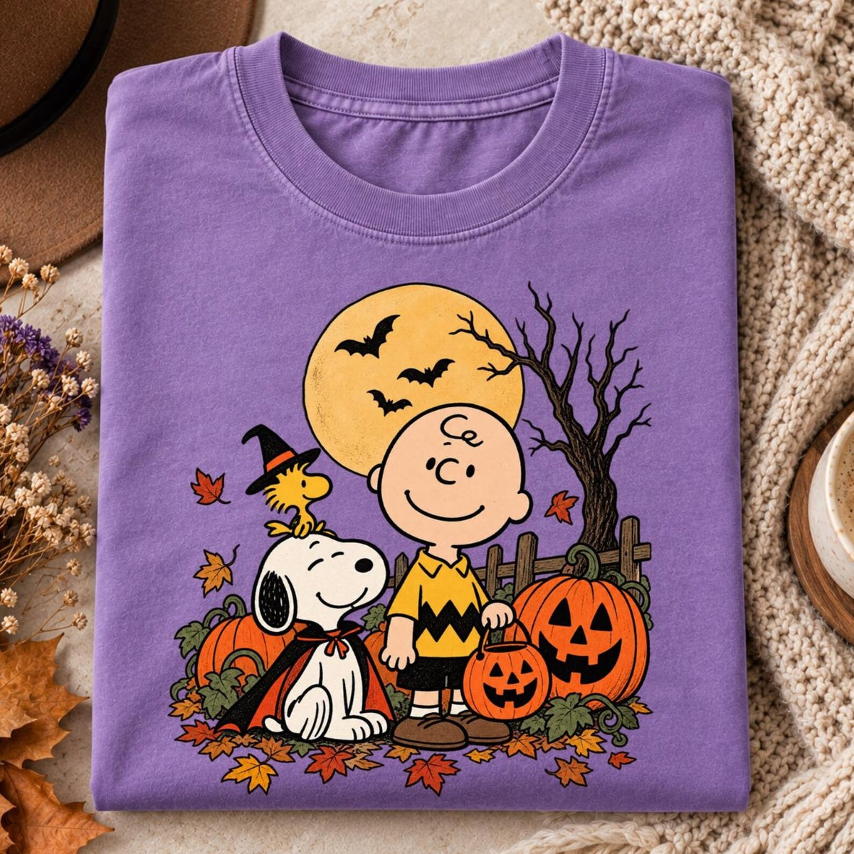 Retro Cartoon Dog & Kid Halloween Shirt