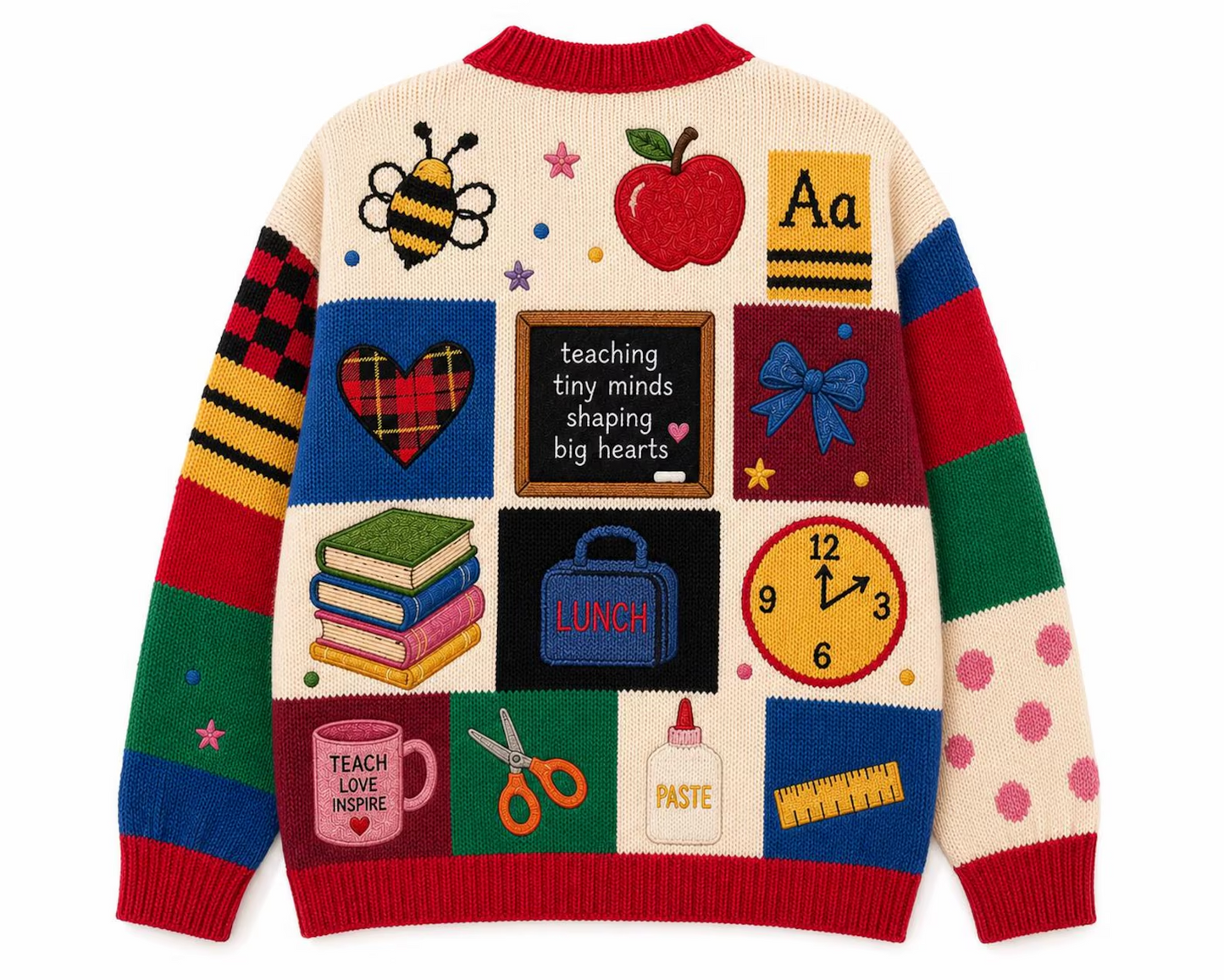 Personalized Teacher Cardigan Sweater-Teaching tiny minds shaping big hearts
