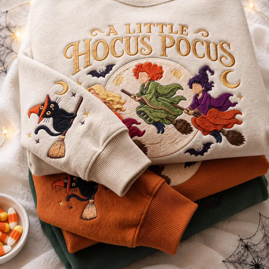 Halloween Hocus Pocus Embroidered Sweatshirt