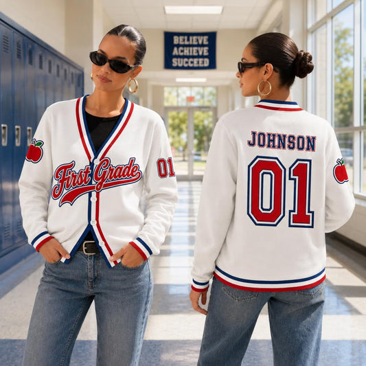 Personalized School Spirit Teacher Cardigan Sweater