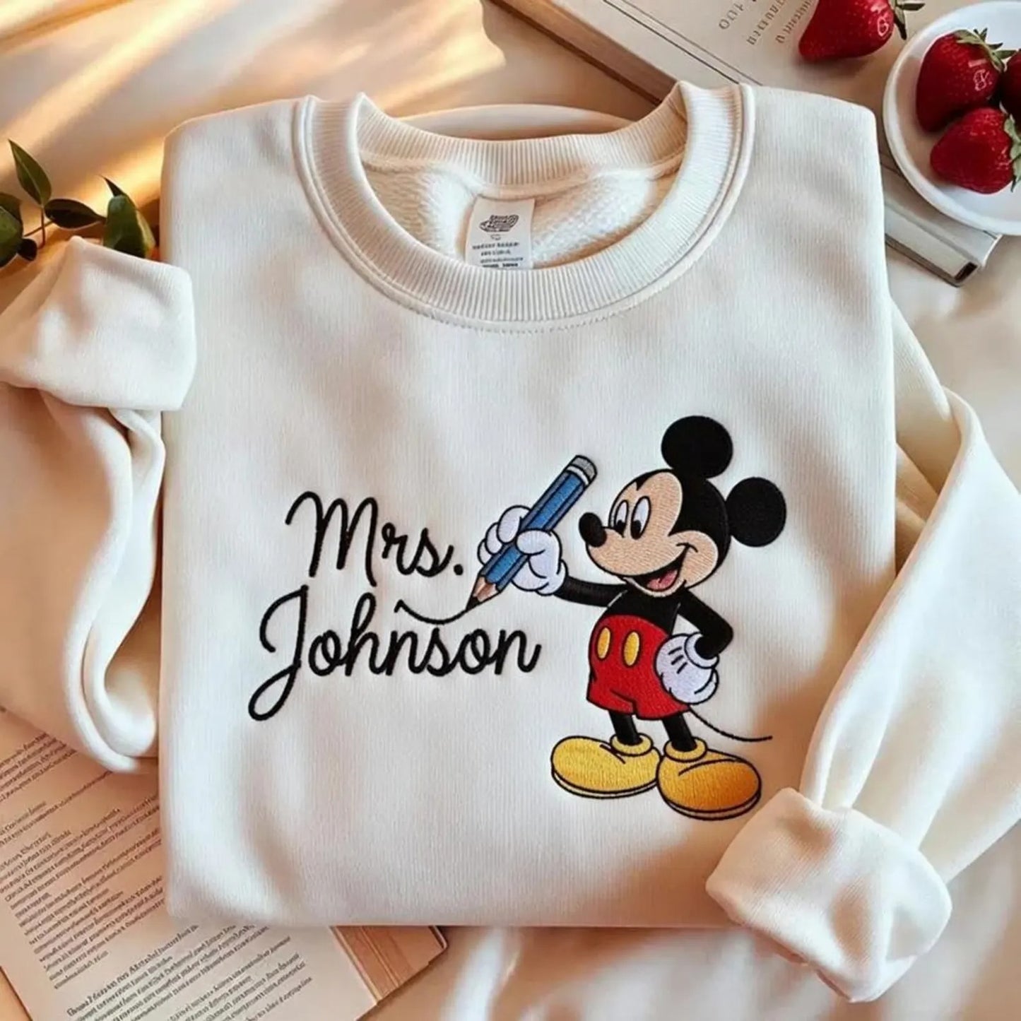 Custom Mickey Teacher Embroidered Sweatshirt