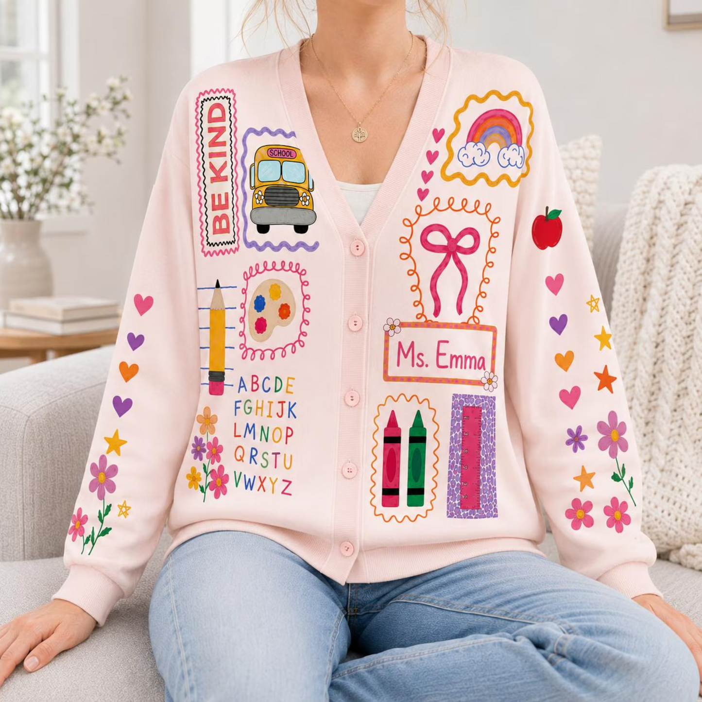 Personalized Teacher Cardigan Sweater