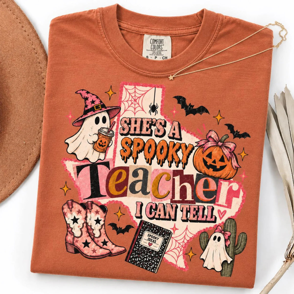 She's A Spooky Teacher I Can Tell Comfort color T-Shirt