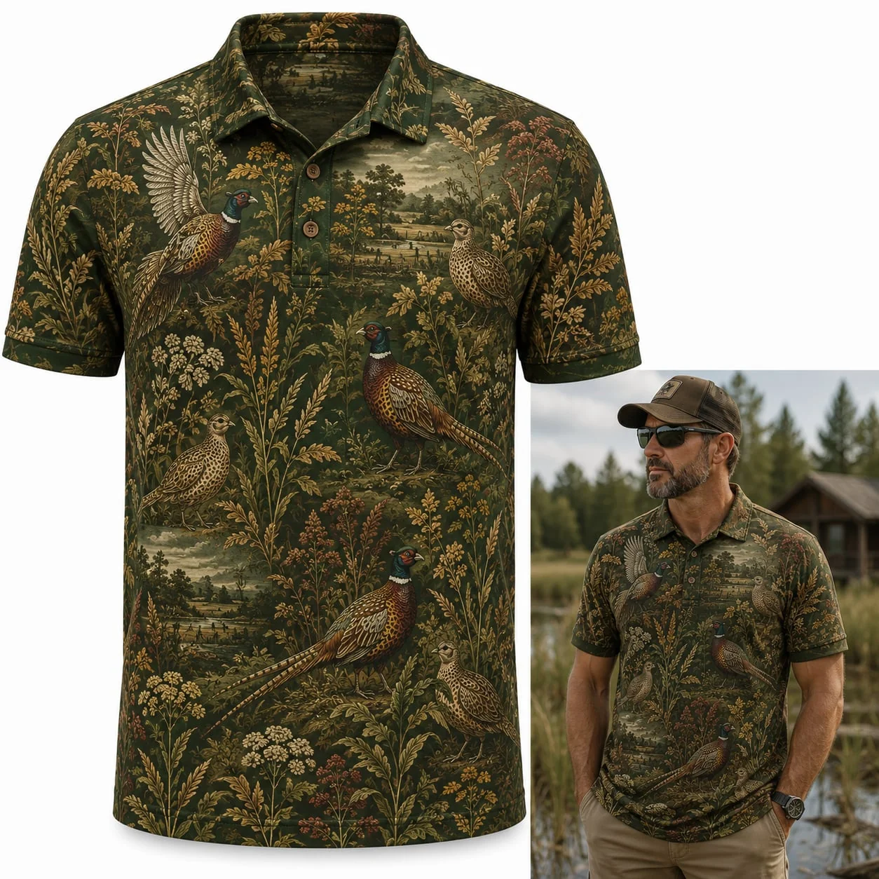 Pheasant Hunting Polo Shirt TH3033