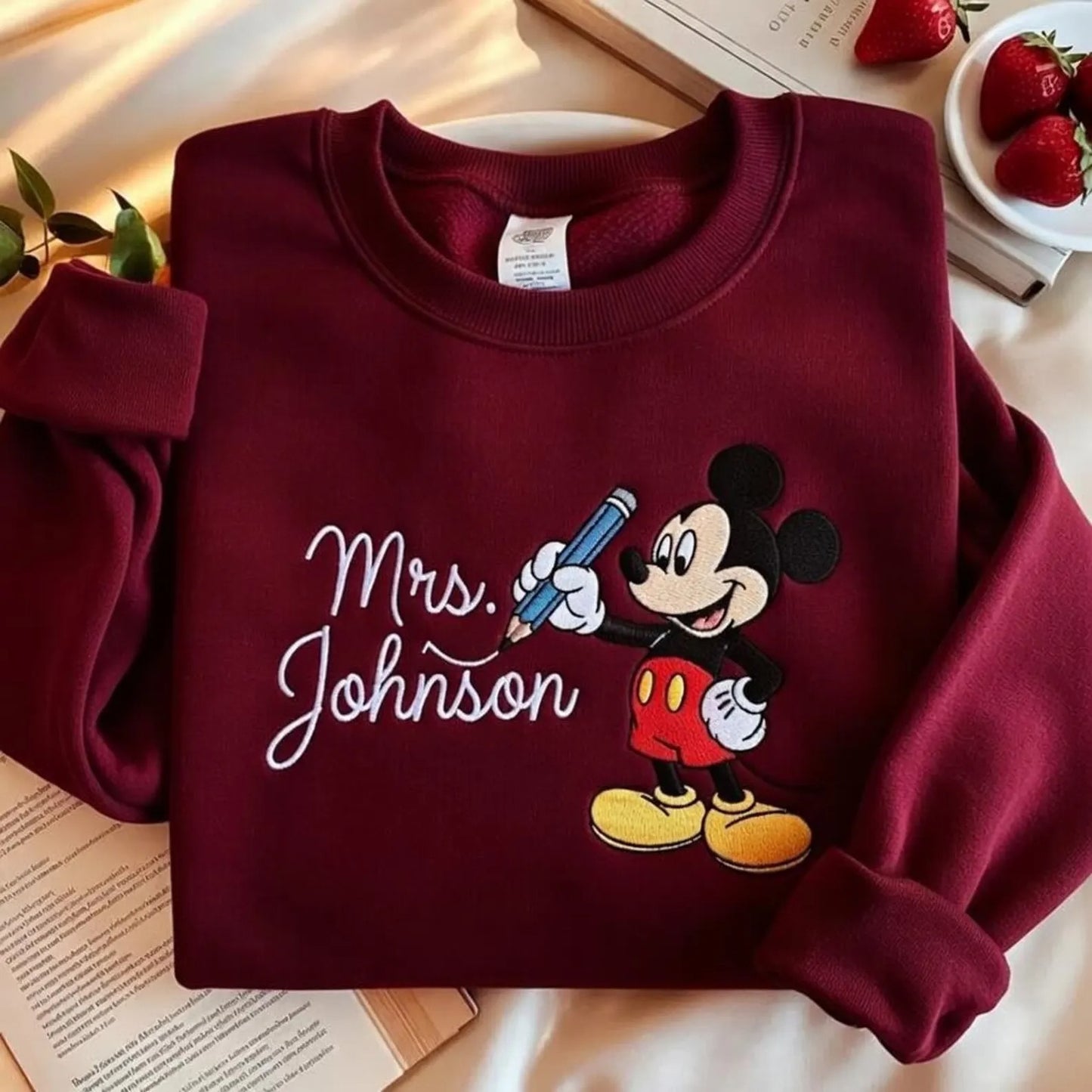 Custom Mickey Teacher Embroidered Sweatshirt