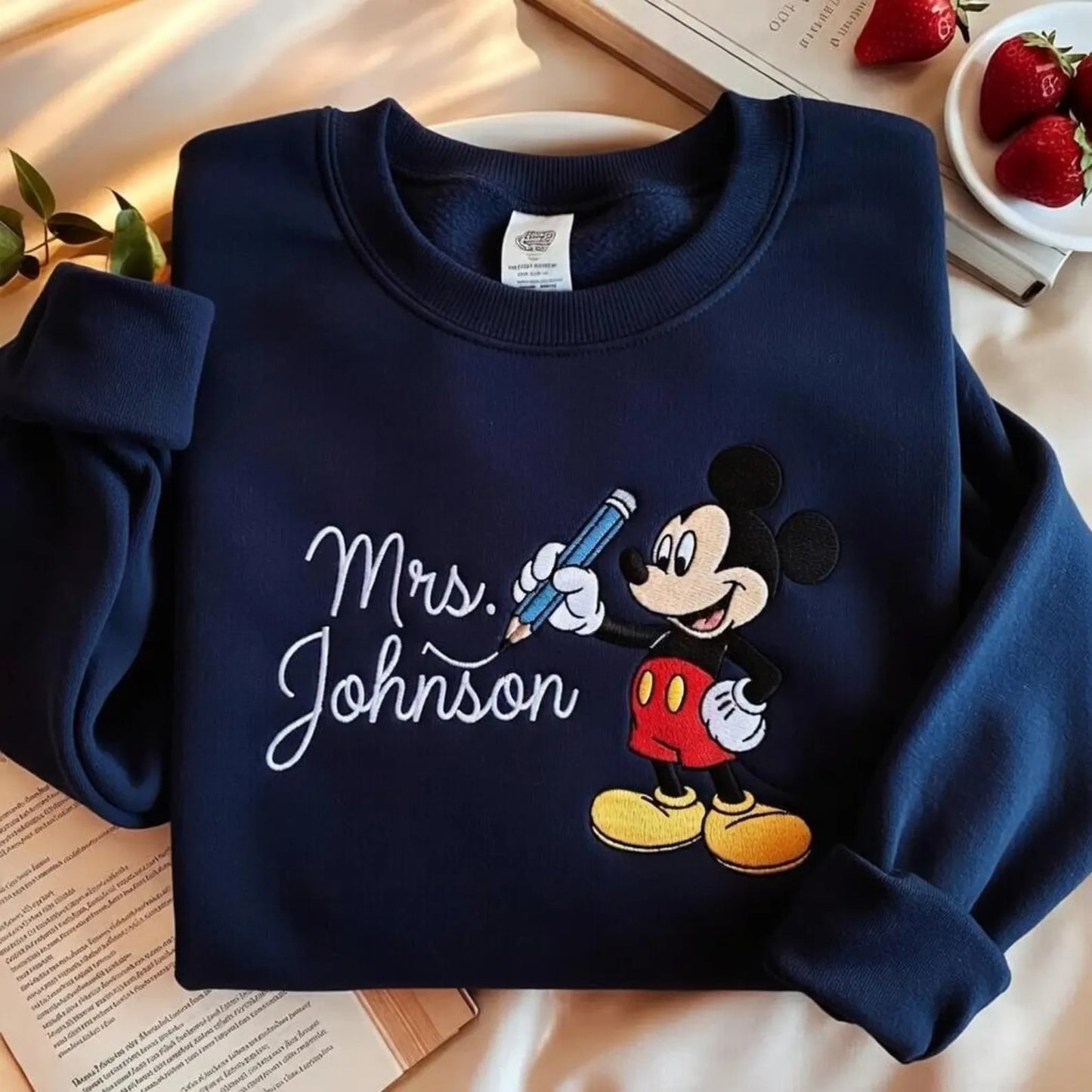 Custom Mickey Teacher Embroidered Sweatshirt