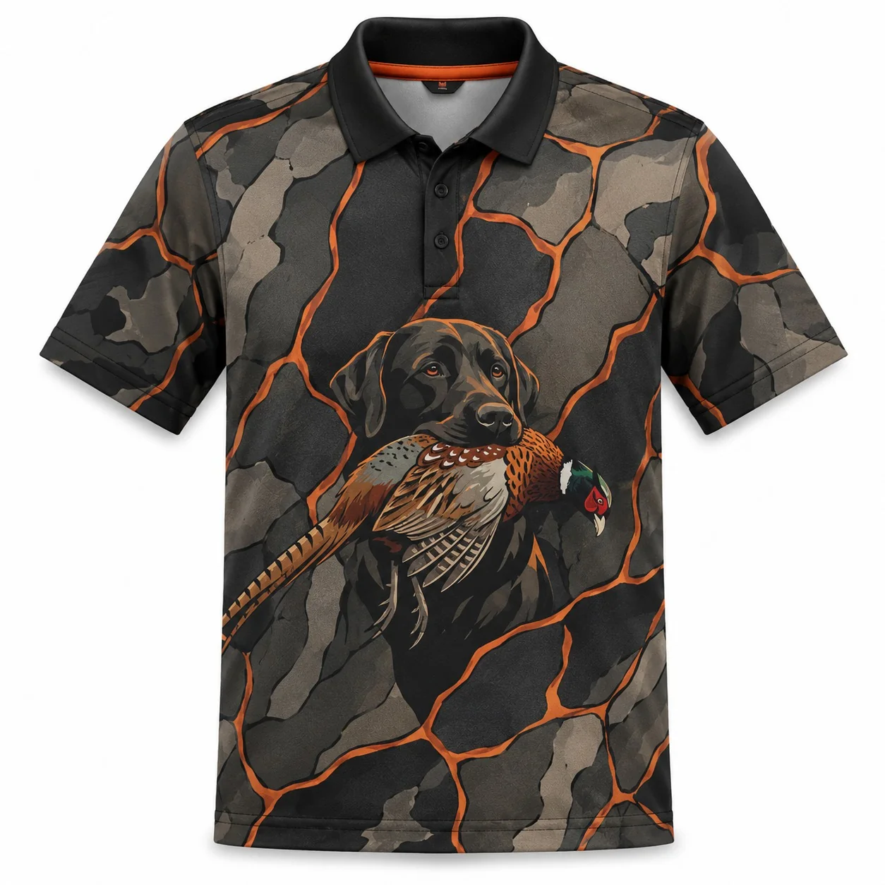Chocolate Lab Pheasant Hunting Polo Shirt TH3040