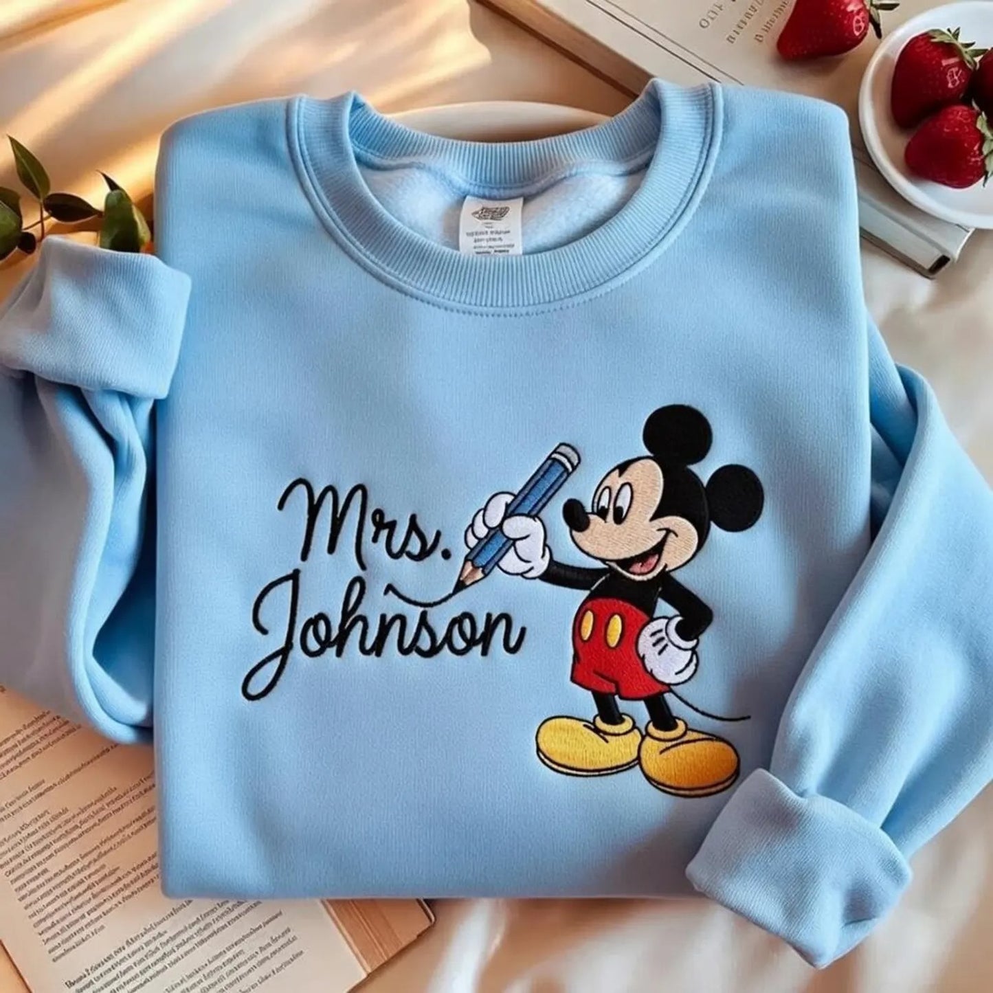 Custom Mickey Teacher Embroidered Sweatshirt