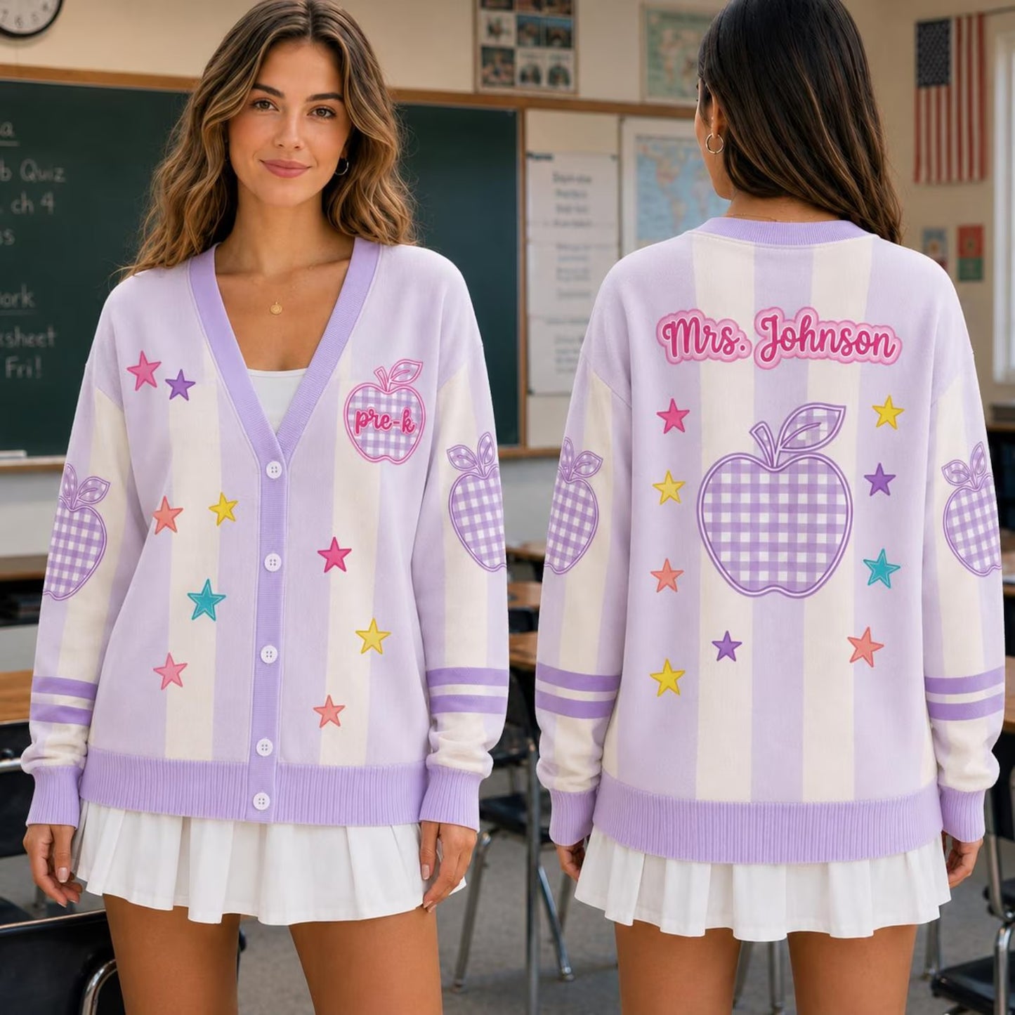 Personalized Teacher Cardigan Sweater