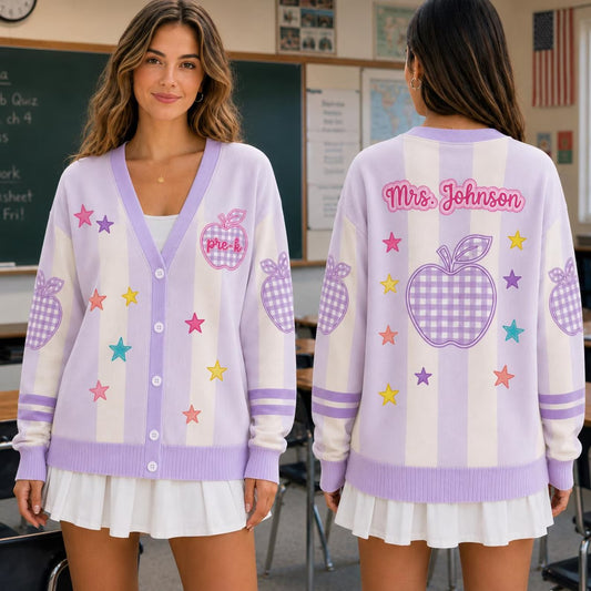 Personalized Teacher Cardigan Sweater