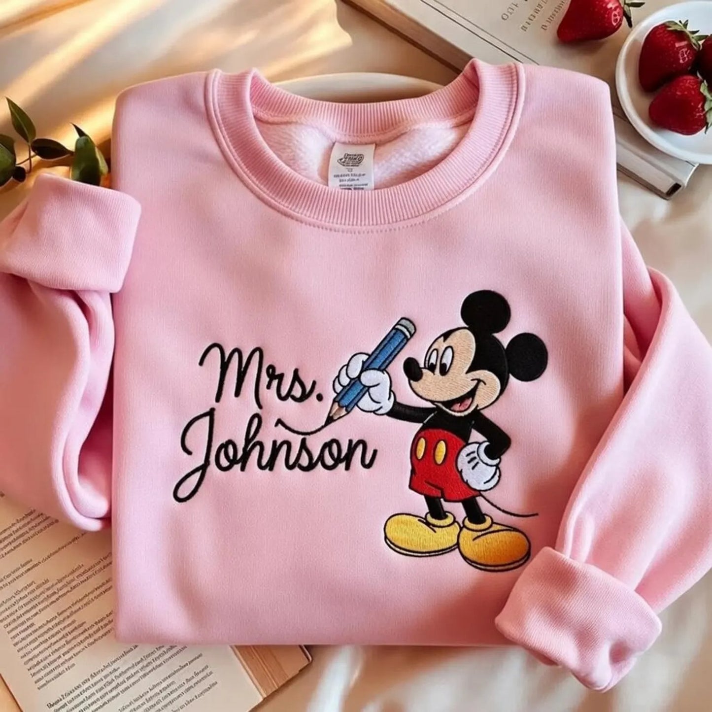 Custom Mickey Teacher Embroidered Sweatshirt