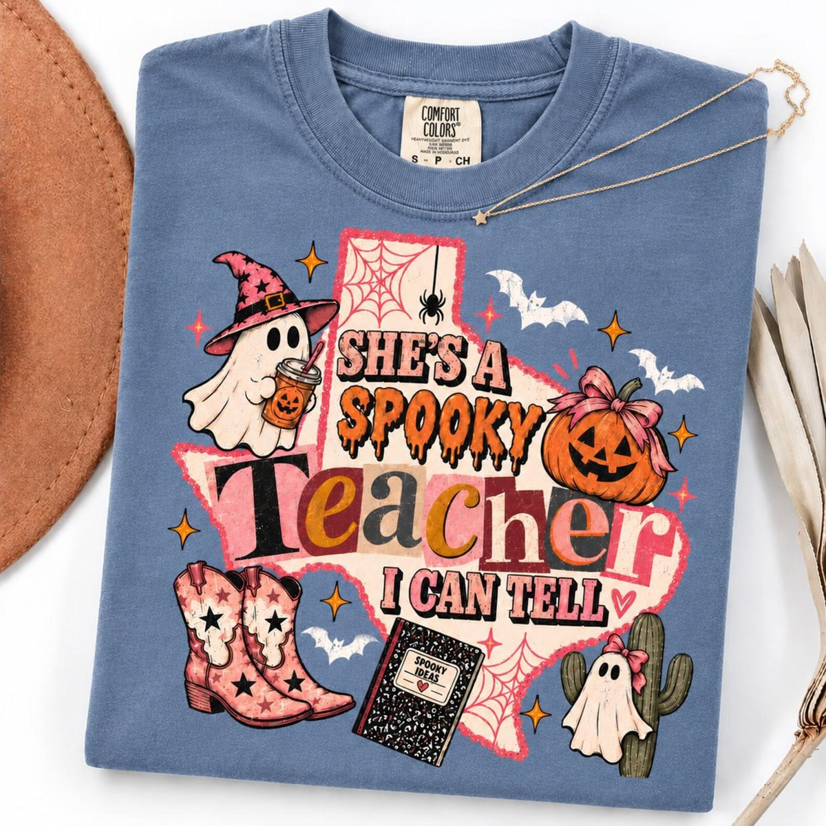 She's A Spooky Teacher I Can Tell Comfort color T-Shirt