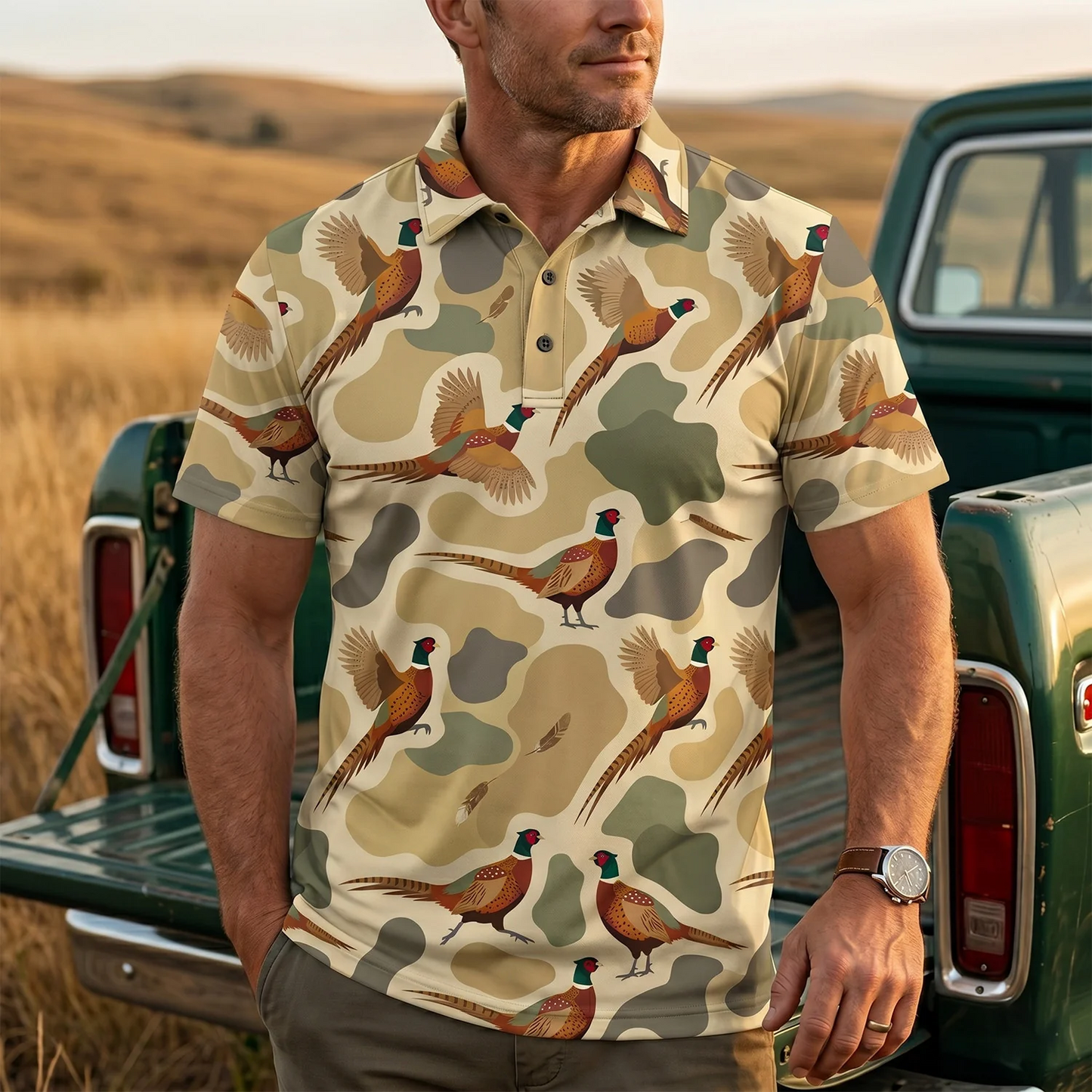Upland Pheasant Hunting Polo Shirt TH3034