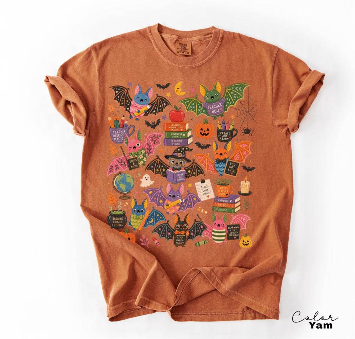 Halloween Teacher Bat Comfort color T-Shirt