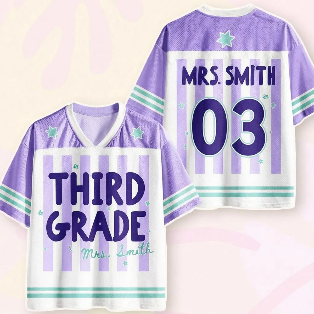 Personalized Grade And Name Teacher Mesh Jersey