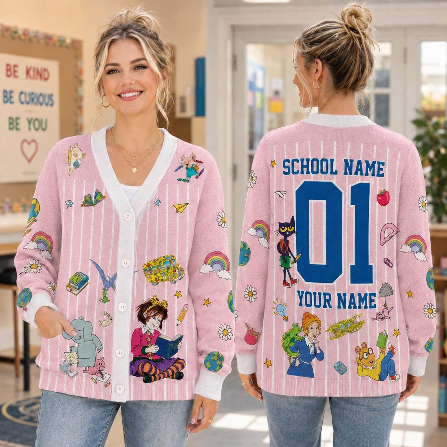 Personalized Teacher Cardigan Sweater