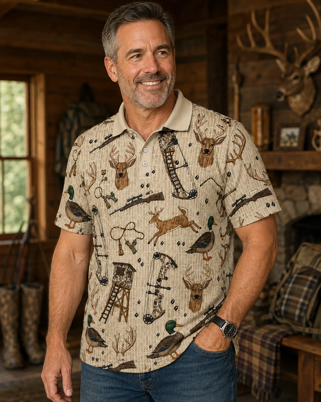 Deer Hunting Polo Shirt TH3019