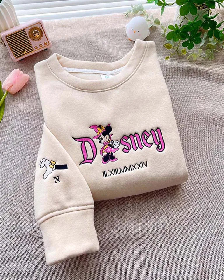 Mickey & Minnie Embroidered Sweatshirt