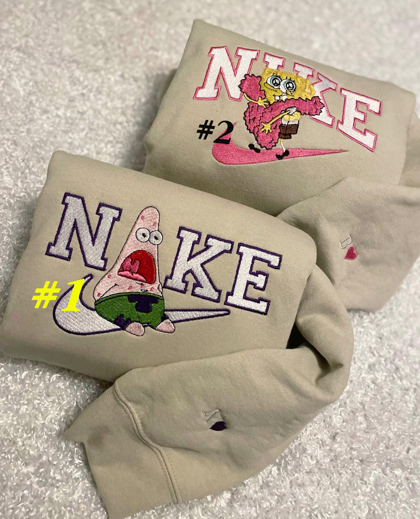 Spongebob and Patrick Embroidered Sweatshirt Hoodie