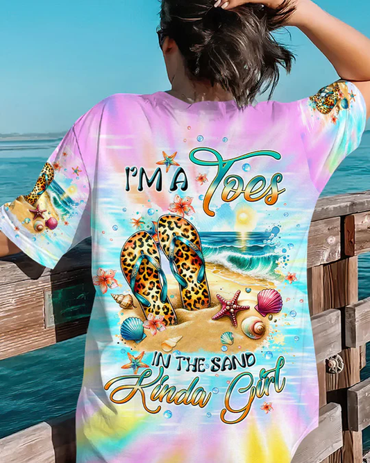 I'M A TOES IN THE SAND KINDA GIRL FLIP FLOPS ALL OVER PRINT SHIRT SWEATSHIRT HOODIE